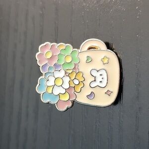 Bunny Flower Pot Enamel Pin
